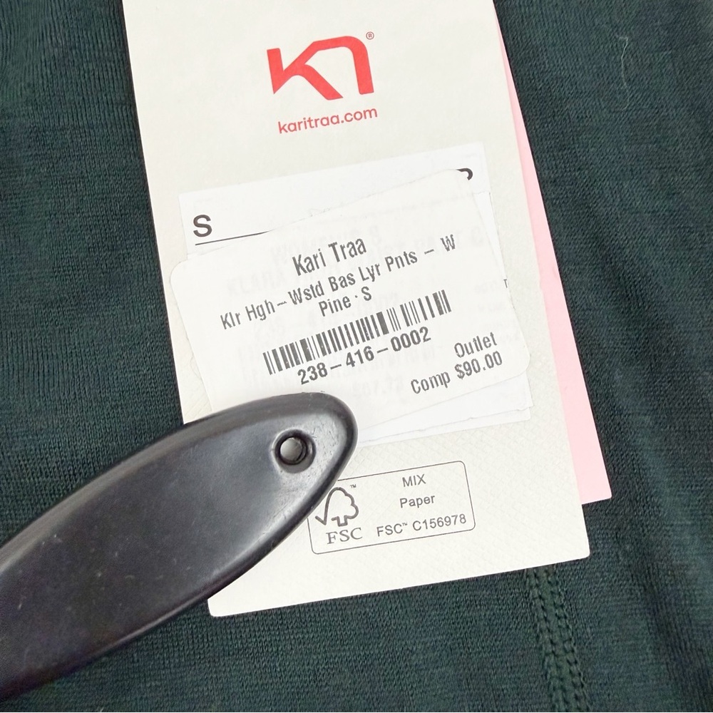 Kari Traa Klara High Waisted Baselayer Pants 100% Merino Wool - Pine Green - Picture 10 of 11